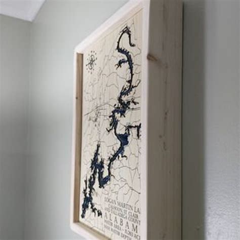 Logan Martin Lake Alabama Lake Map Wooden Layered Hand Made Etsy