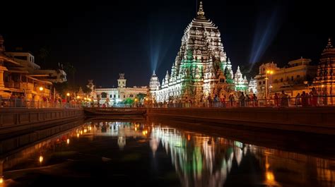 Premium AI Image | Night view of The Meenakshi Temple