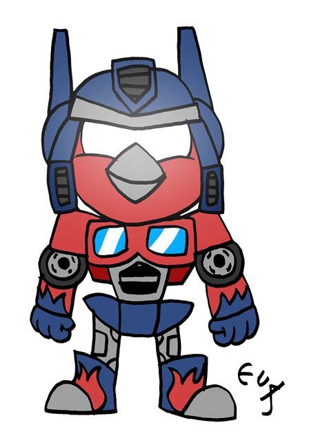 drawing  optimus prime red rangrybirds