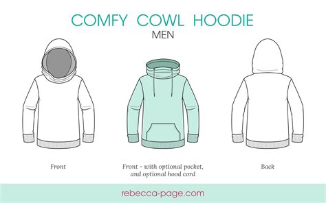Comfy Cowl Hoodie Pdf Sewing Pattern Sweater Pattern Comfy Etsy
