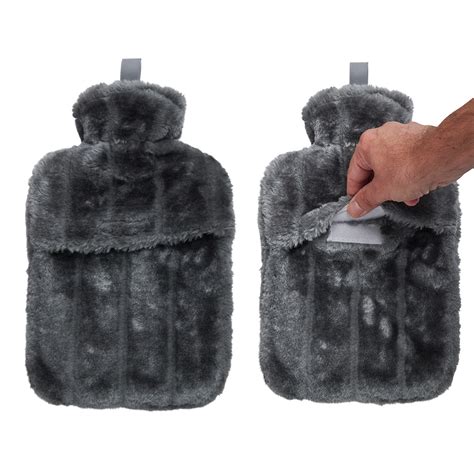 Single Wilko Faux Fur Hot Water Bottle In Assorted Colours Wilko