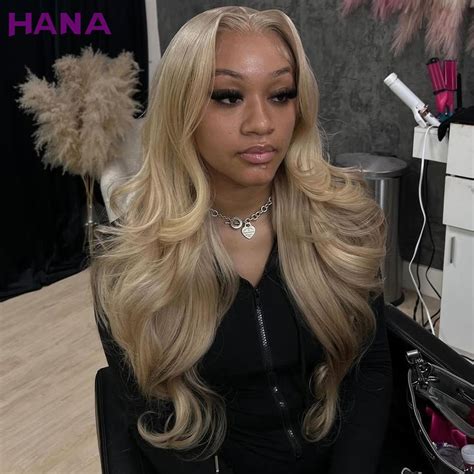 Ash Blonde Color Transparent Lace 13x4 13x6 Body Wave Lace Frontal Wig PrePlucked Remy 5x7 La