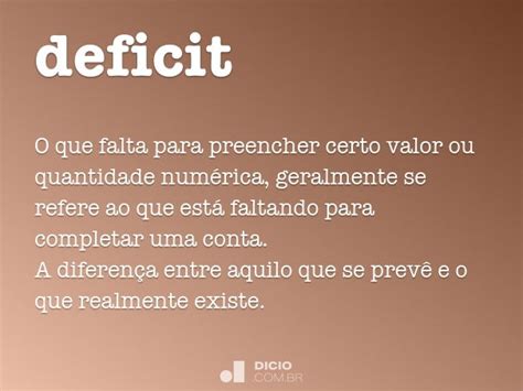 O Que Significa Deficit
