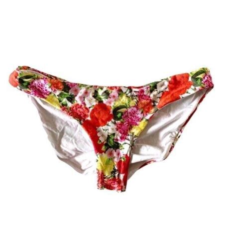 Pilyq Swim Nwt Pilyq White Floral S White Ruched Cheeky Bikini Swim
