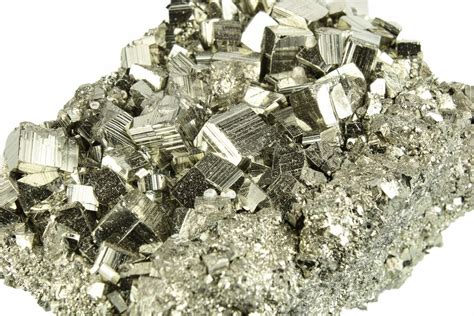 2.5" Glittering Striated, Cubic Pyrite Crystal Cluster - Peru (#256147 ...