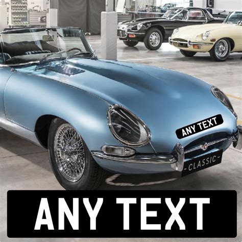 Self Adhesive Black And White Stick On Number Plate Sticker Classic Show