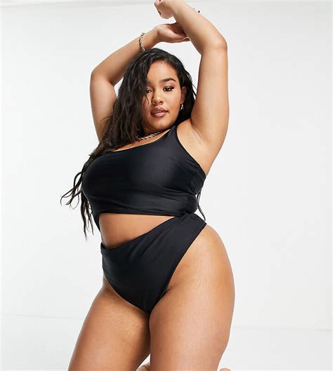 We Are We Wear Plus Mix And Match High Leg High Waist Thong Bikini