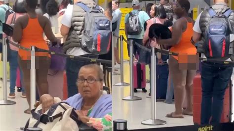 Travellers Left Stunned As Half Naked Woman Tries To Board Plane In Florida Viral Video