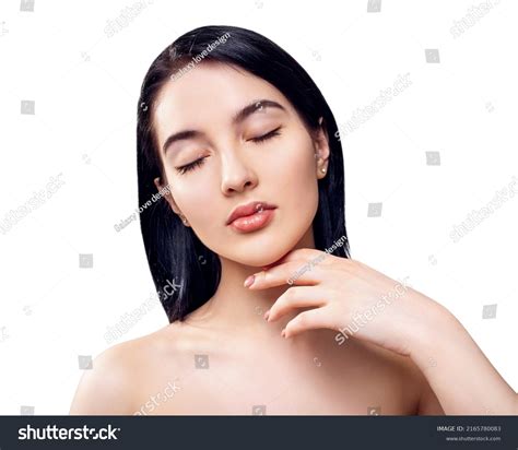 Sensual Brunette Woman Closed Eyes Posing Stock Photo Shutterstock