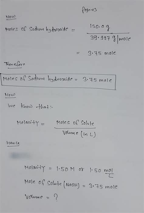 Solved If You Have 1500g Of Solid Sodium Hydroxide And Need To Make