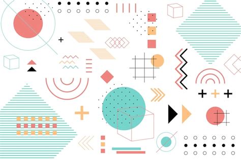 Fondo Plano De Formas Geométricas Vector Premium