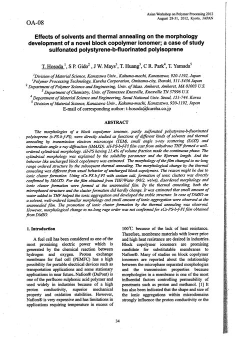 Pdf Effects Of Solvents And Thermal Annealing On The Morphology