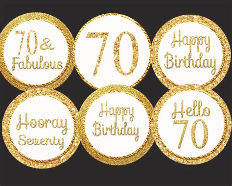 Th Birthday Cupcake Toppers Th Cupcake Toppers Gold And Etsy