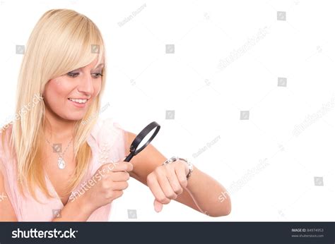 Cute Blonde Posing On White Background Stock Photo 84974953 Shutterstock