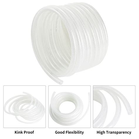 3 4 Id 1 Od 25 Ft Clear Braided Hose Plastic Vinyl Tubing