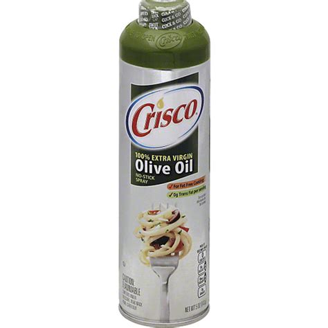 Crisco No Stick 100 Extra Virgin Olive Oil Cooking Spray 5 Oz Aerosol