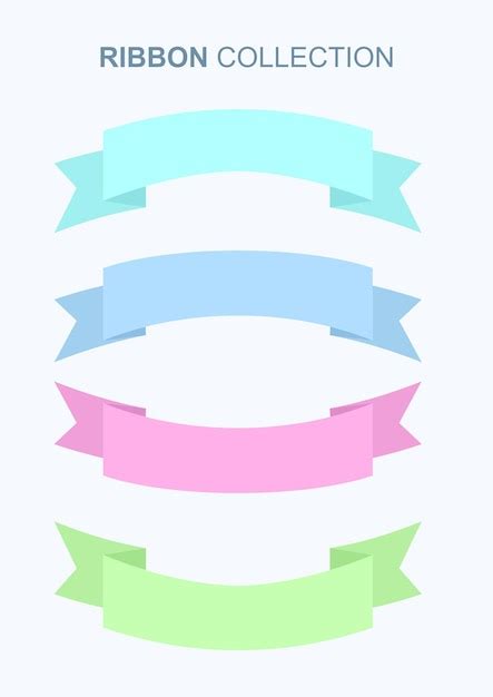 Premium Vector Set Vector Ribbon Flat Style
