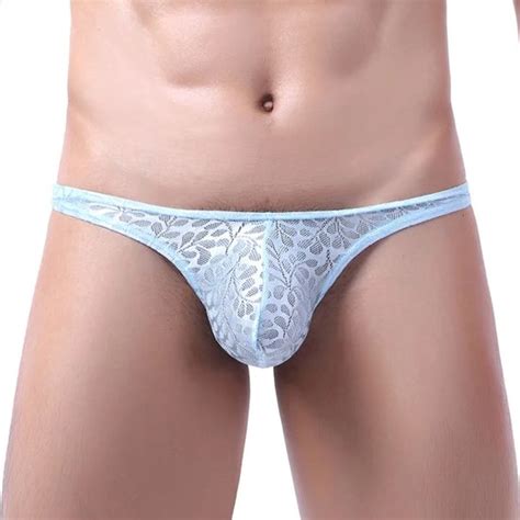 String Sexy Heren Lichtblauw Opwindend Lingerie Kant Ademend Erotisch Bol