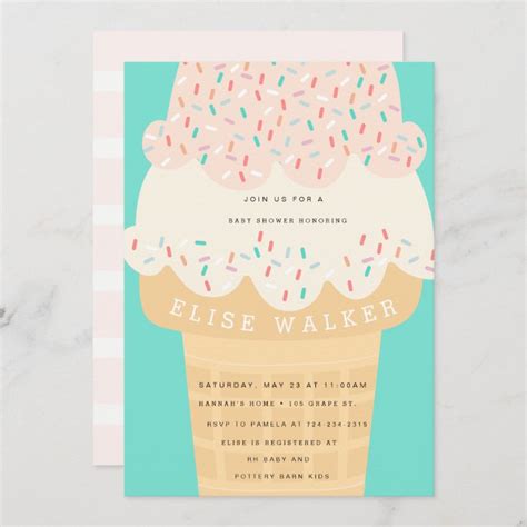 Ice Cream Sprinkles Baby Shower Invitation Zazzle