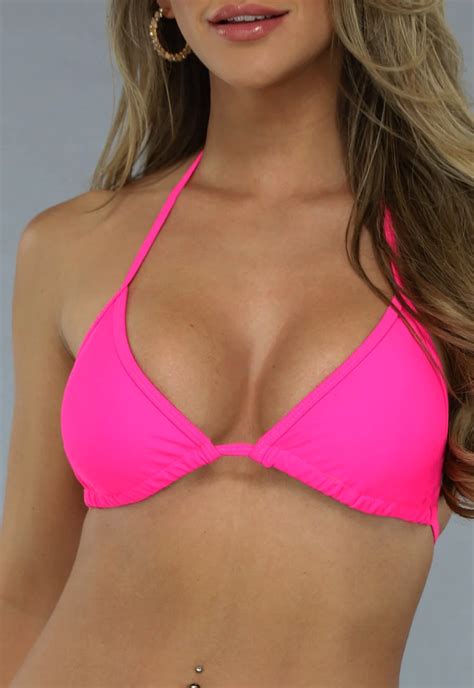 Triangel Bikini Top In Neon Roze Uwantisell Nl