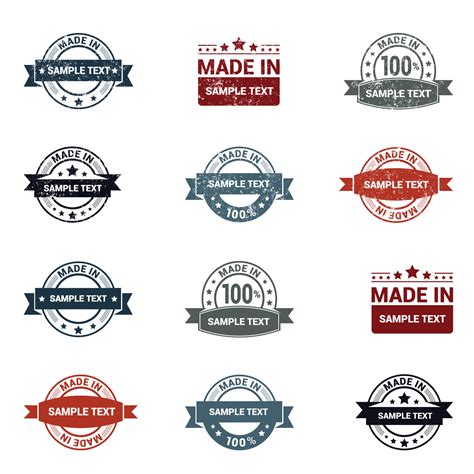 sample stamp design set vector  vector art  vecteezy
