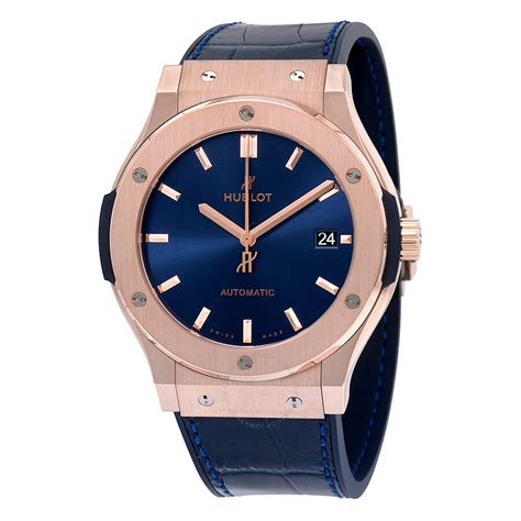 Hublot Classic Fusion Blue Sunray Dial 18k King Gold Automatic Men S Watch 511 Ox 7180 Lr