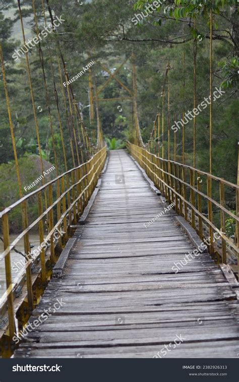 Yellow Suspension Bridge Jembatan Gantung Indonesia Stock Photo 2382926313 | Shutterstock