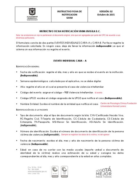 Instructivo Ficha Notificación Sivim Pdf Violencia Quemar