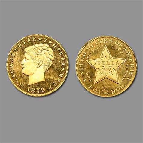 Rare Gold 4 Dollars Stellas Pattern Coin Mintage World