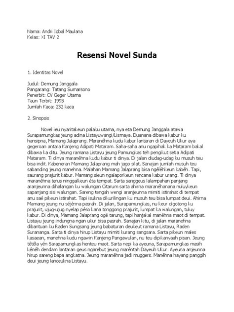 Resensi Novel Sunda Pdf