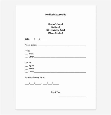 Fake Doctors Note Template Pdf Free