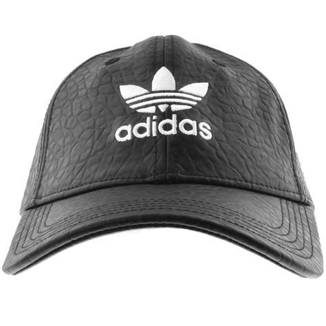 Adidas Originals Leather Look Trefoil Cap Black For Men Lyst