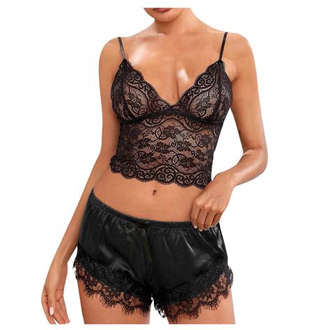 Diskebuiss Women Lingerie Floral Lace Spaghetti Strap Retro Solid Color Sleepwear Walmart