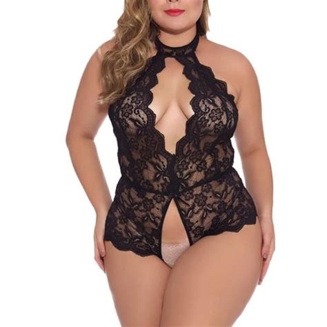 Nouveau Sexy Femmes Body En Dentelle Sexy Teddy Lingerie Combinaison Ouvert Entrejambe Sous