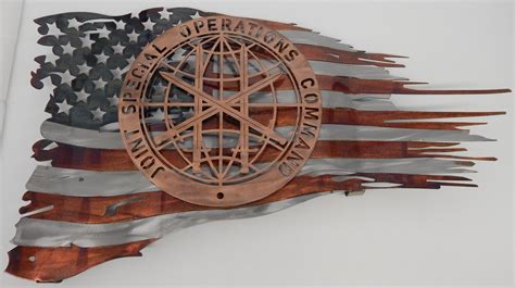 24 X 14 Jsoc Battle Worn Flag Metal Worx Inc