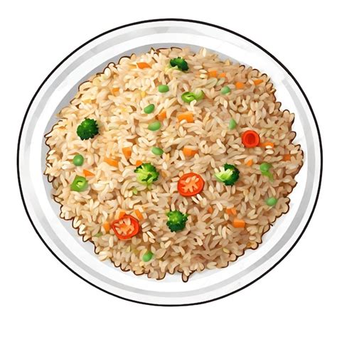 Premium Photo Fried Rice In Cartoon Style