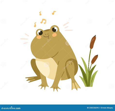 cute funny frog croaking singing amusing happy froggy amphibian