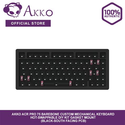 Akko Acr Pro Barebone Custom Mechanical Keyboard Hot Swappable Diy Kit Gasket Mount Black