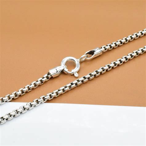 Silver Box Necklace Chain At Kimberly Obrien Blog