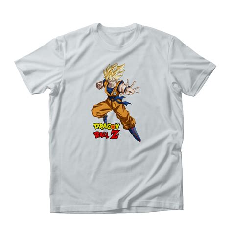 Camiseta De Dragon Ball Z Goku Super Saiyajin Branco Arrakis