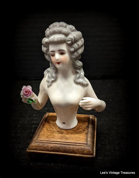 Antique HALF DOLL Dressel Kister Half Doll Porcelain Nude STUNNING Victorian Half Doll