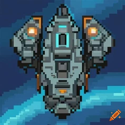 Pixel Art Of A Space Battle Ship On Craiyon