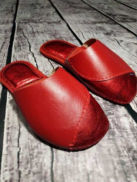 Handmade Leather Slippers For Women Etsy