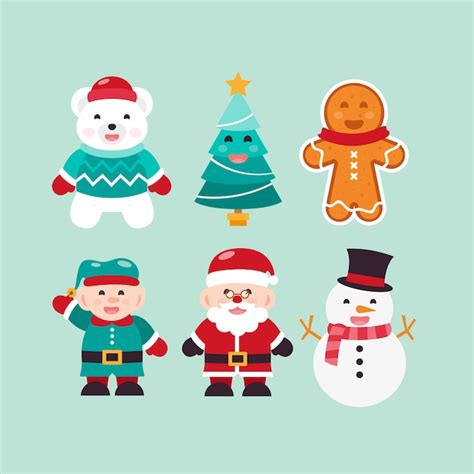 Colecci N De Personajes De Navidad De Dise O Plano Vector Gratis