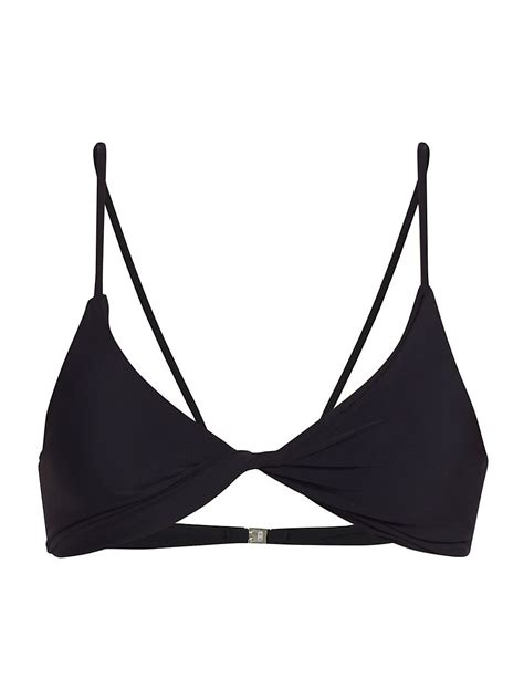 Buy Tot Me Twist Front Bikini Top Black At Off Editorialist