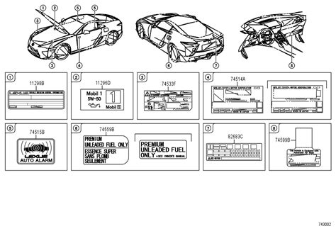 Fuel Information Label Autoparts Toyota