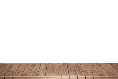 Wooden Table Foreground Wood Table Top Front View 3d Render Isolated