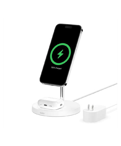 Belkin Boostcharge Pro 2 In 1 Wireless Charger Stand With Official Magsafe Charging 15w Riaz