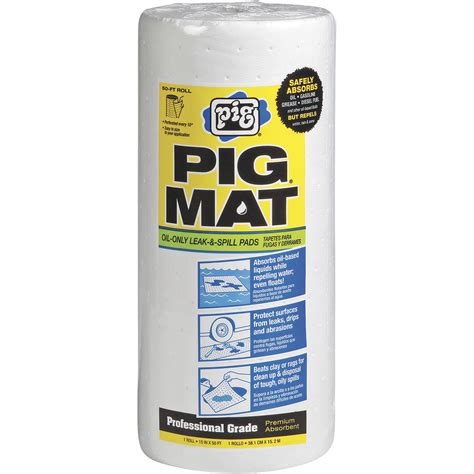 New Pig Oil Only Lightweight Absorbent Pad Roll 15in X 50ft Model