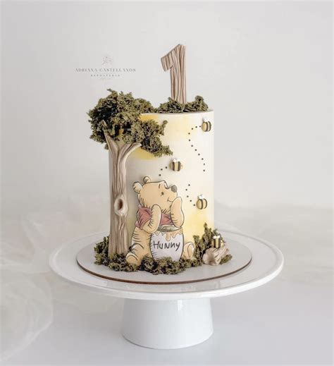Adorable Winnie The Pooh First Birthday Cake